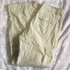 Tan Cargo Pants with Elastic Waistband